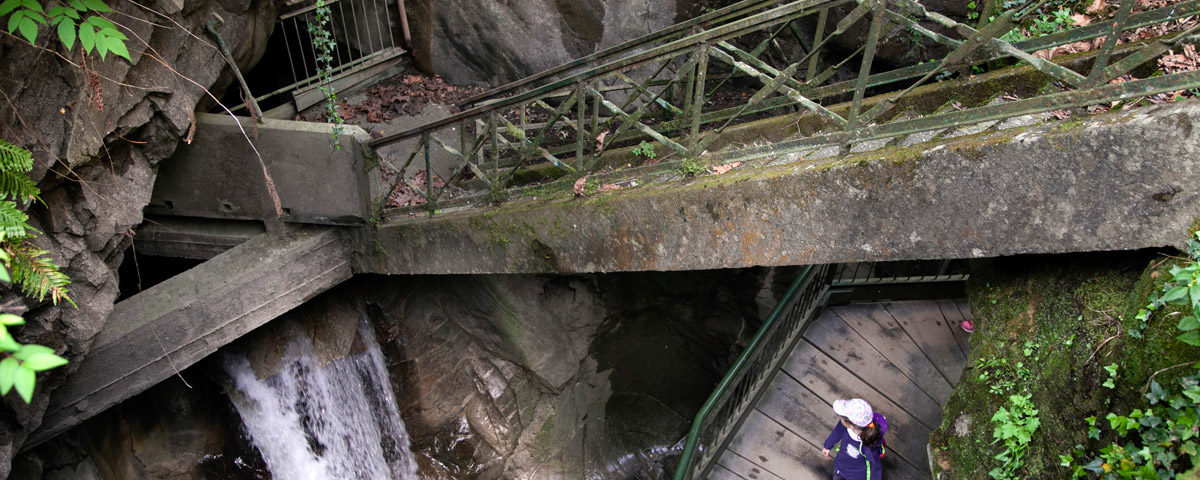 Passerelle di Legno - Ponti in Cemento e Bambini sul canyon dell Orrido di Bellano