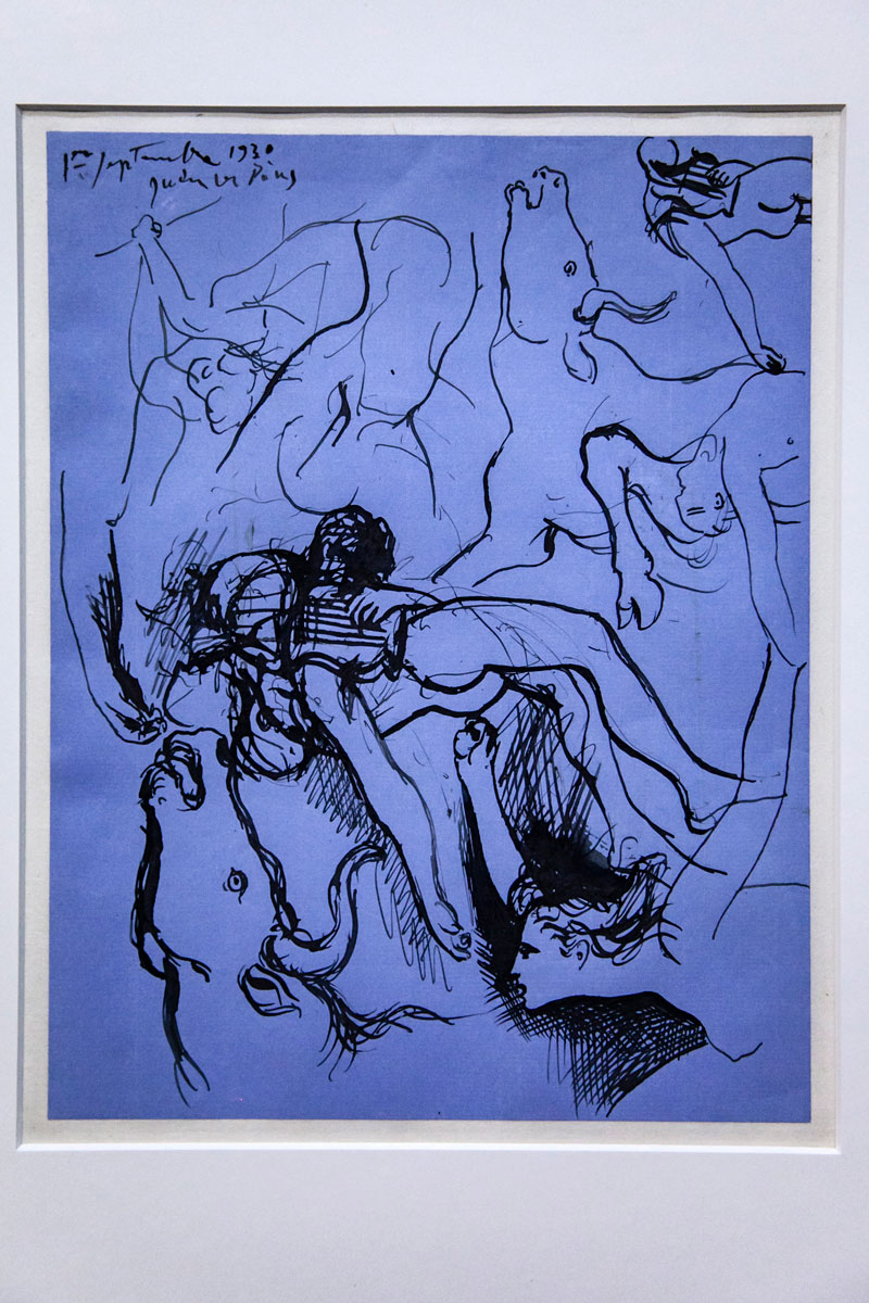 Disegno di Picasso con Tori e figure umane - Palazzo Reale di Milano
