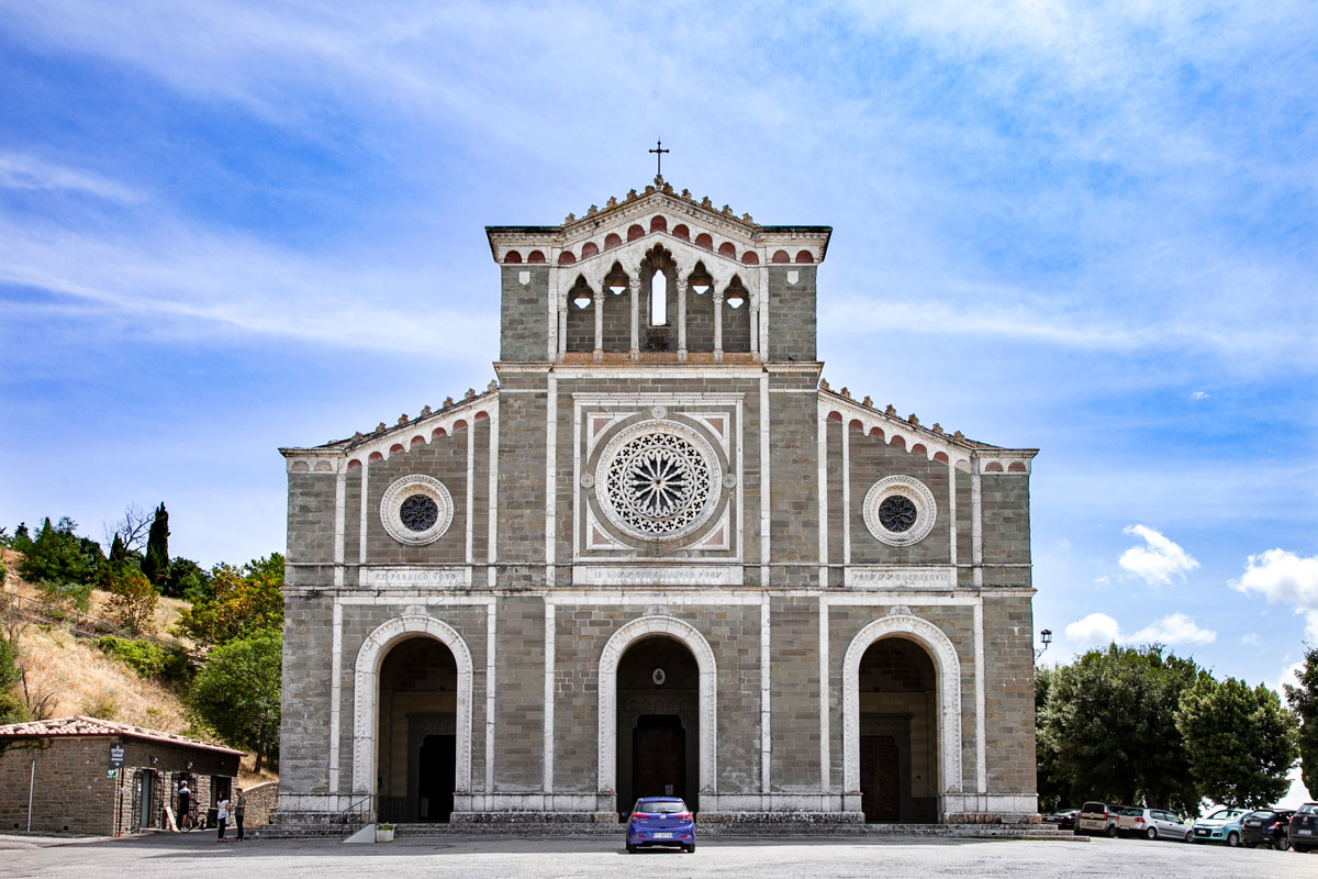 Facciata della chiesa del Santuario di Santa Margherita - Cortona - ristrutturazione di epoca ottocentesca