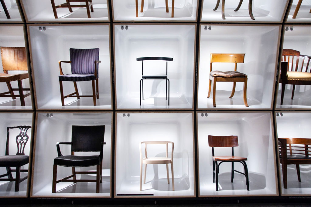 Sedie in esposizione - Design Museum Danmark – Museo del Design Danese