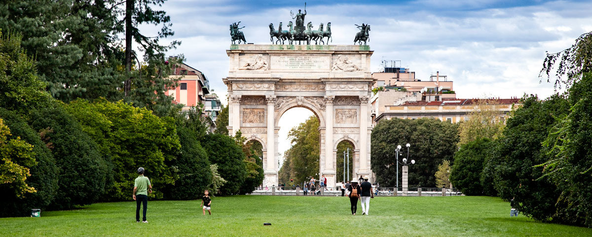 Arco della Pace di Milano visto da Parco Sempione