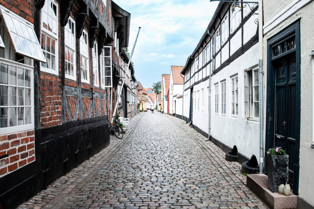 Piccole case nella città più antica di Danimarca - Quartiere vicino al fiume