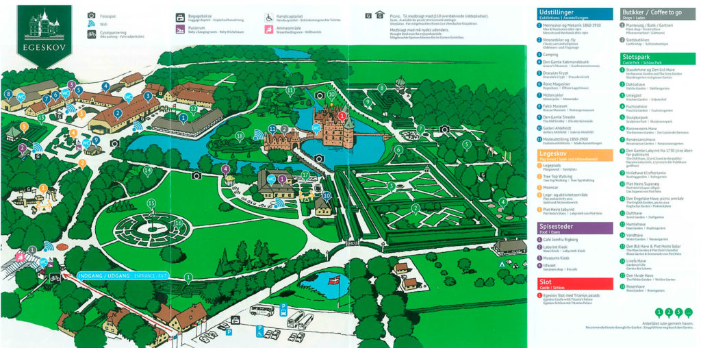 Mappa Castello e Parco di Egeskov