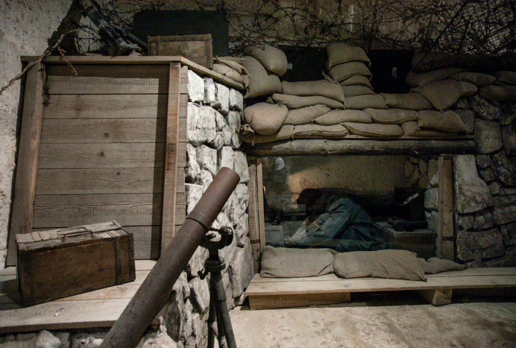 Trincea della prima guerra mondiale allestita nel Forte Belvedere Gschwent