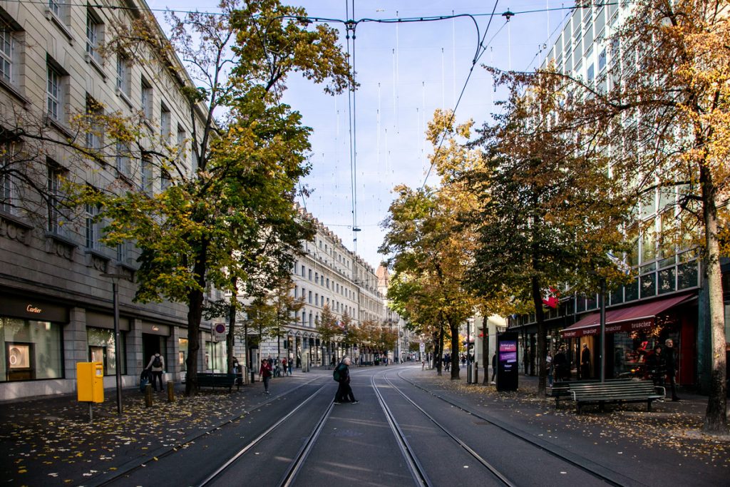 Via Bahnhofstrasse - strada dei negozi di Zurigo