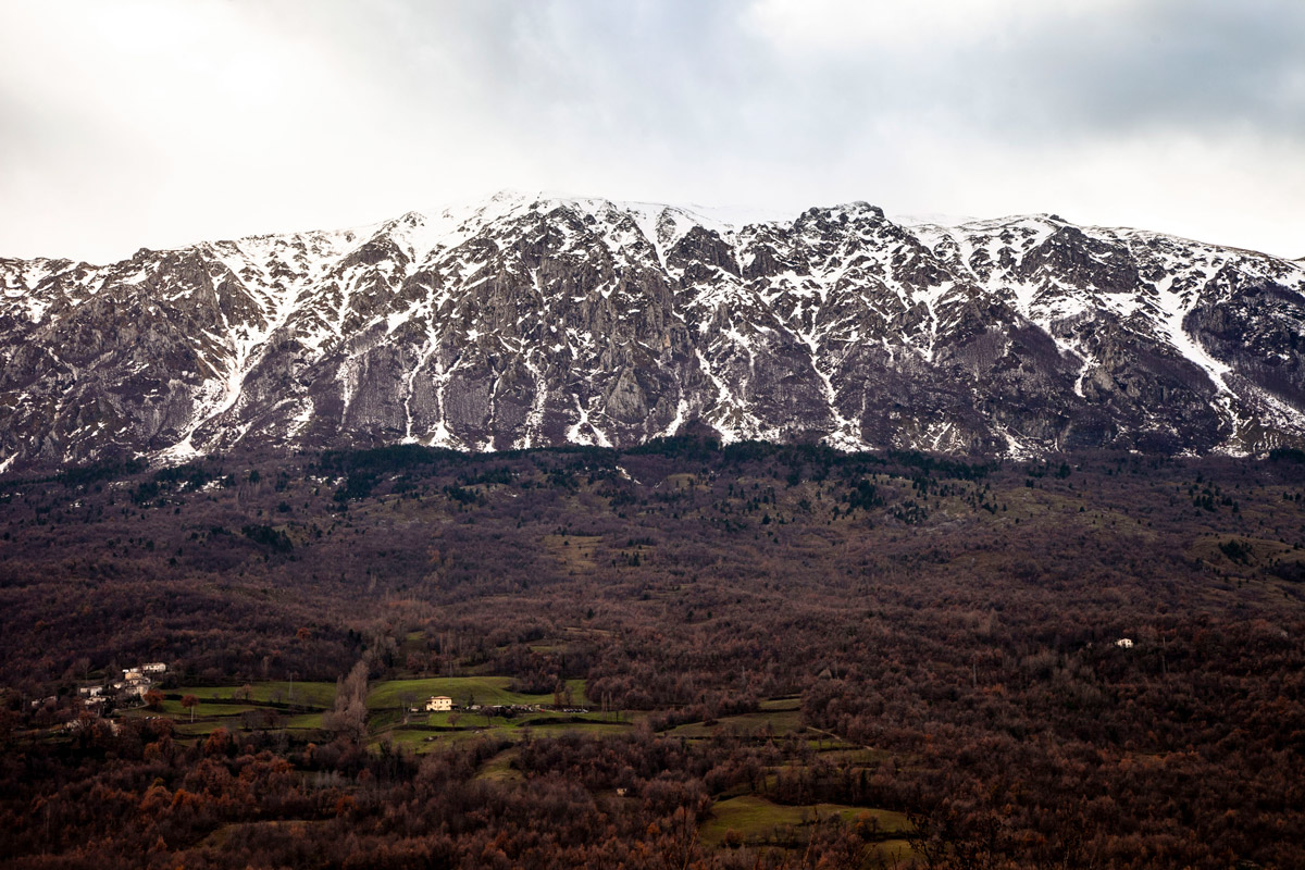 Le montagne della Majella viste da Caramanico Terme