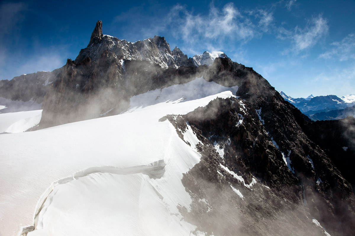 Crepaccio del ghaicciaio sul Monte Bianco
