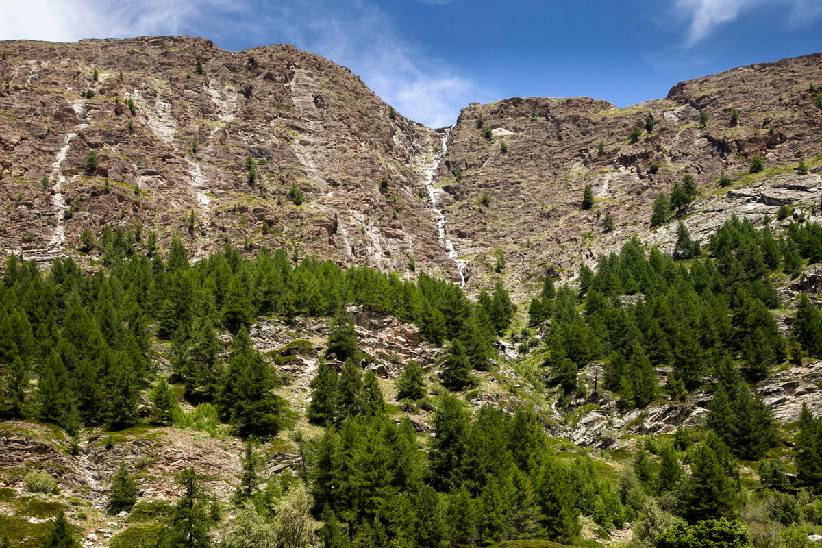 Panorama lungo il sentiero 13 sulle montagne rocciose