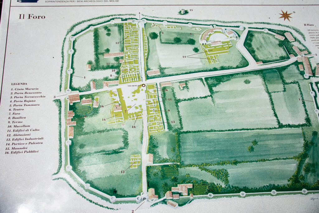 Mappa del sito archeologico di Altilia Sepino