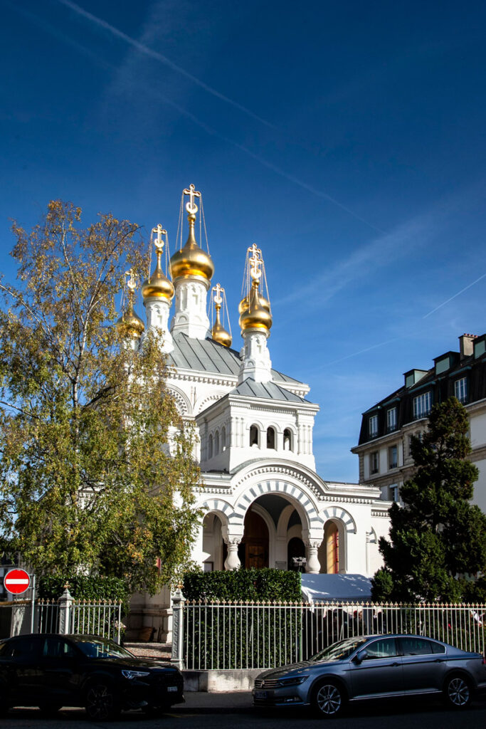 Facciata della chiesa russa ortodossa di Ginevra